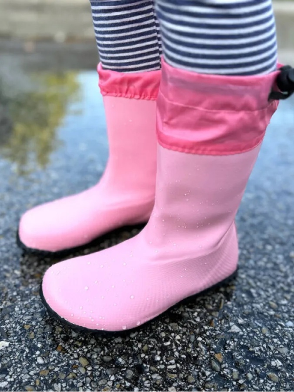 Saguaro Kid's Brisk Barefoot Rain Boots Pink-Winter Plush / EU 25